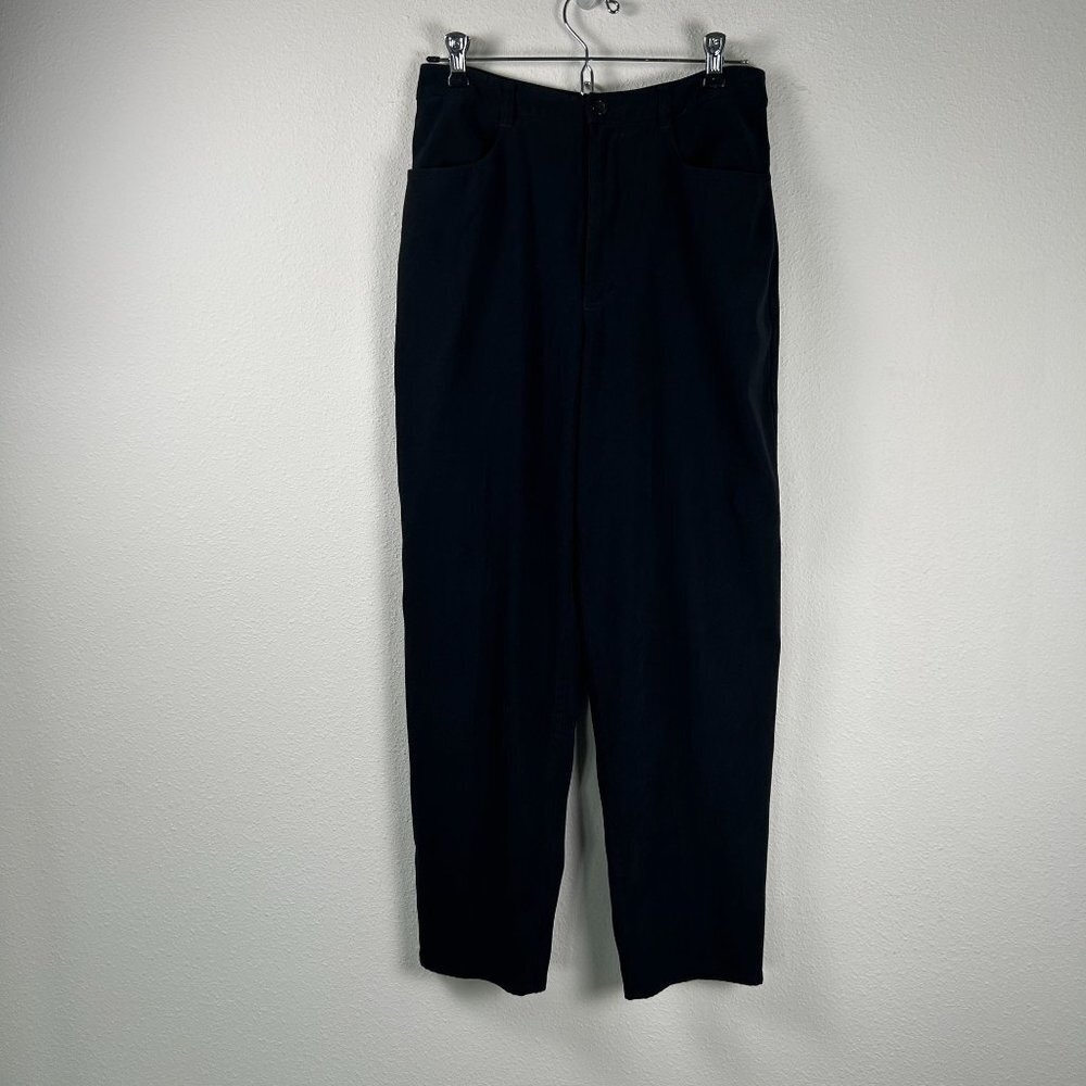 Talbots Pants Womens Size Petite 8 8P Black Straight Leg Velour Stretch Casual